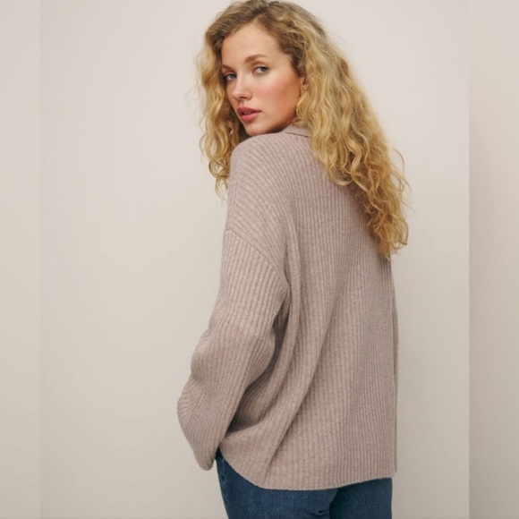 Reformation Fantino Cashmere Collared Cardigan Sz M Runs Large - Picture 5 of 8